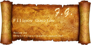 Filipov Gusztáv névjegykártya